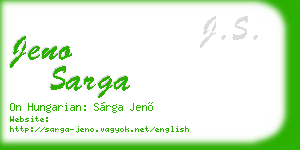 jeno sarga business card