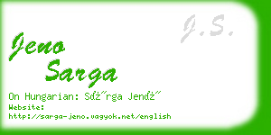 jeno sarga business card